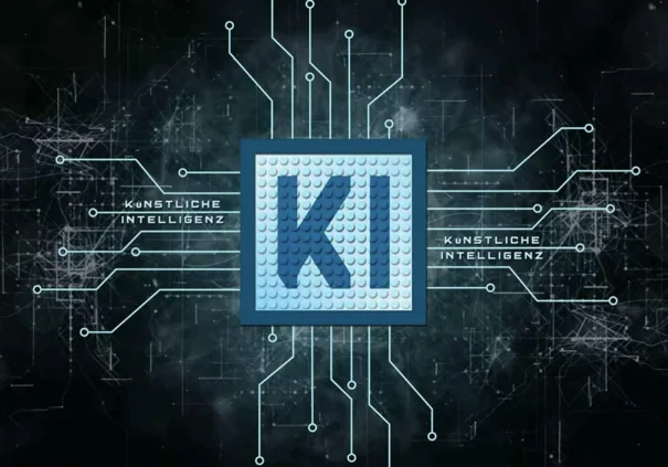 Prozessor mit der Aufschrift KI auf einer Platine